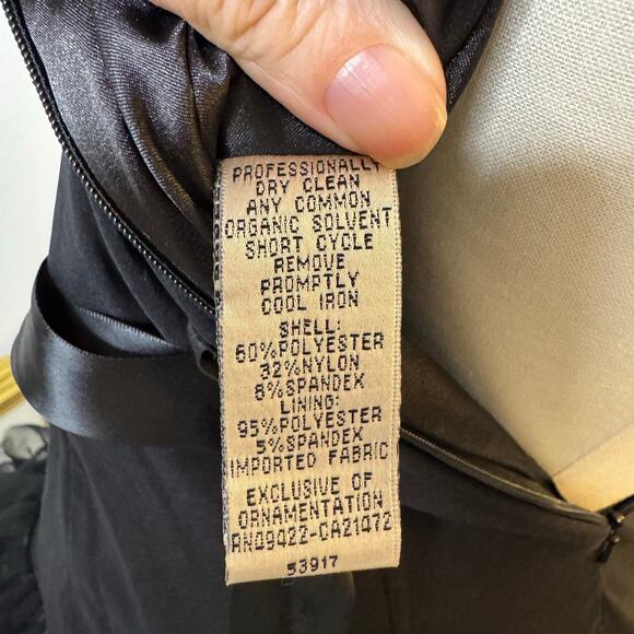 NEW Vintage Jessica Mcclintock Strapless Ruffle Lace Cocktail Dress Black Prom 6 - Picture 11 of 12